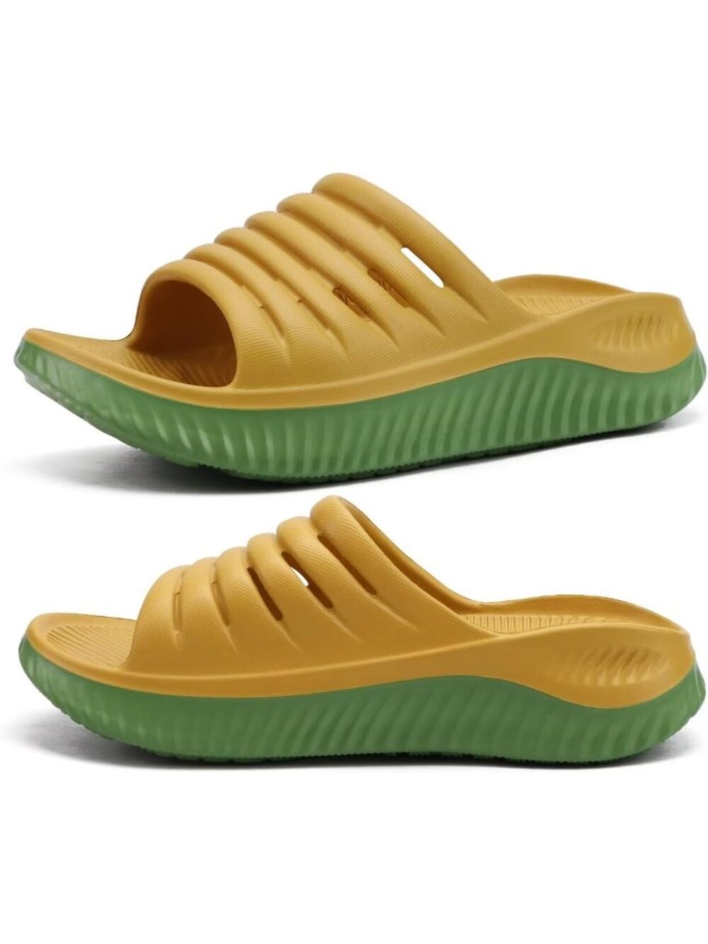 🆕 Women's Yellow Sandals With Comfortable Arch Support Sport Slides Casual